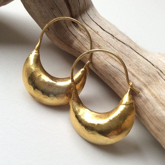 Βινταζ Σκουλαρίκια Καλάθι Χρυσό