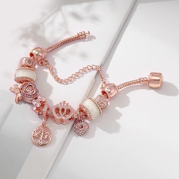 Βραχιόλι Rose Ονείρων με Μπιρμπιλίκια Συμπεριλαμβάνονται σε Ασήμι