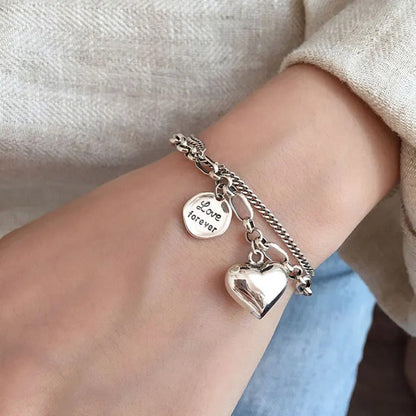 Βραχιόλι Ασήμι 925 με Σκάλισμα 'Love Forever' + 2 μπιρμπιλίκια δωρεάν